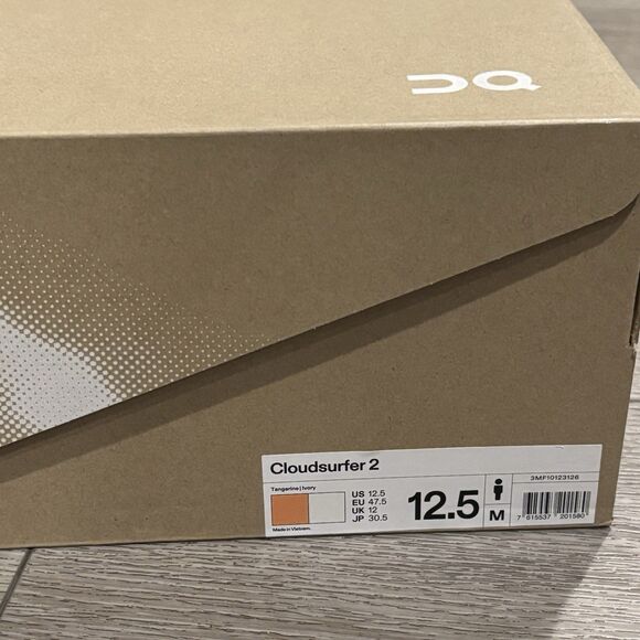 On Cloud Cloudsurfer 2 Tangerine Ivory Men’s Size 12.5 Running Athletic Shoes - Picture 8 of 8